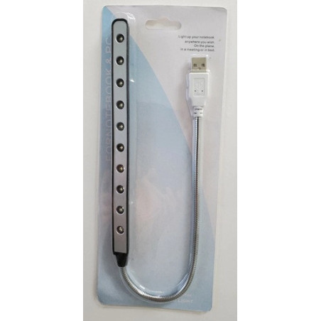 Lámpara led de lectura portátil flexible con conexión USB