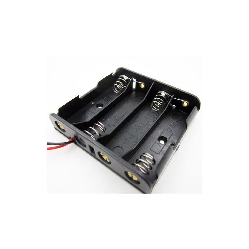 Portapilas 4 AA con cables PP-4AAC