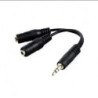 Extension de audio 2 jack 3.5mm a plug 3.5mm 20cm