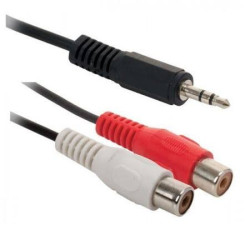 Cable Y de audio 2 plug RCA-1plug 3.5mm estereo