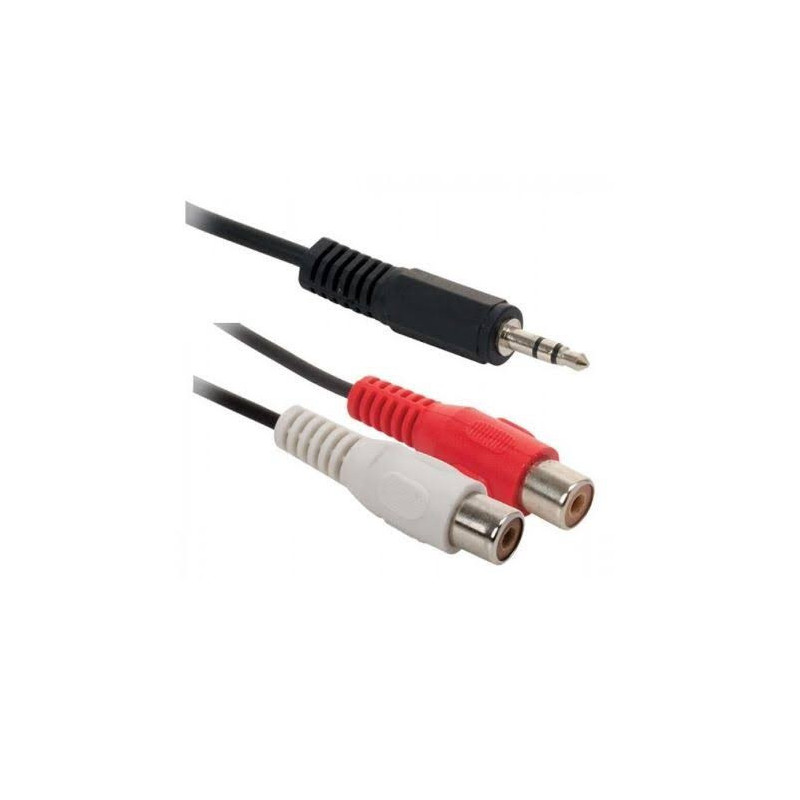 Cable Y de audio 2 plug RCA-1plug 3.5mm estereo