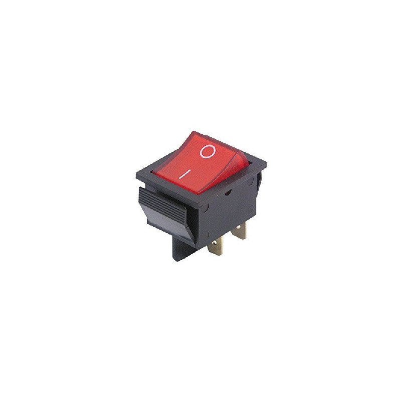 Switch grande 2P2T AC rojo con foco SW-050RD