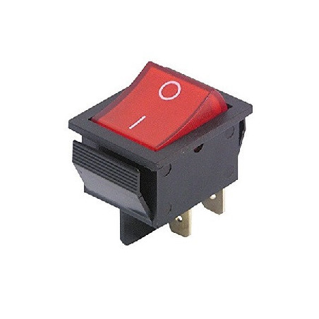 Switch grande 2P2T AC rojo con foco SW-050RD