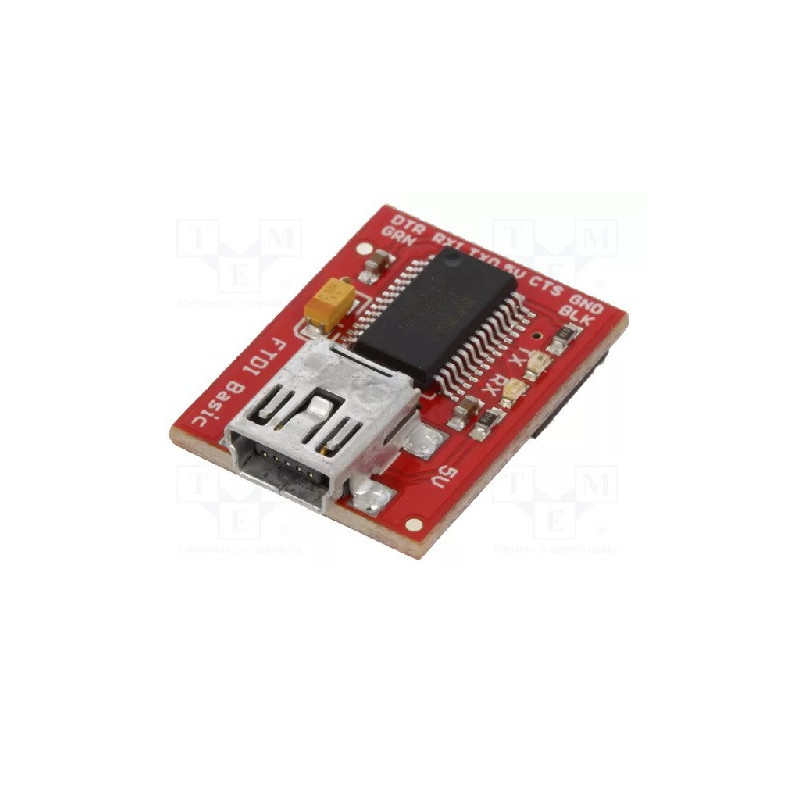 Módulo Mini USB a TTL Rojo FTDI FT232RL DEV-09716