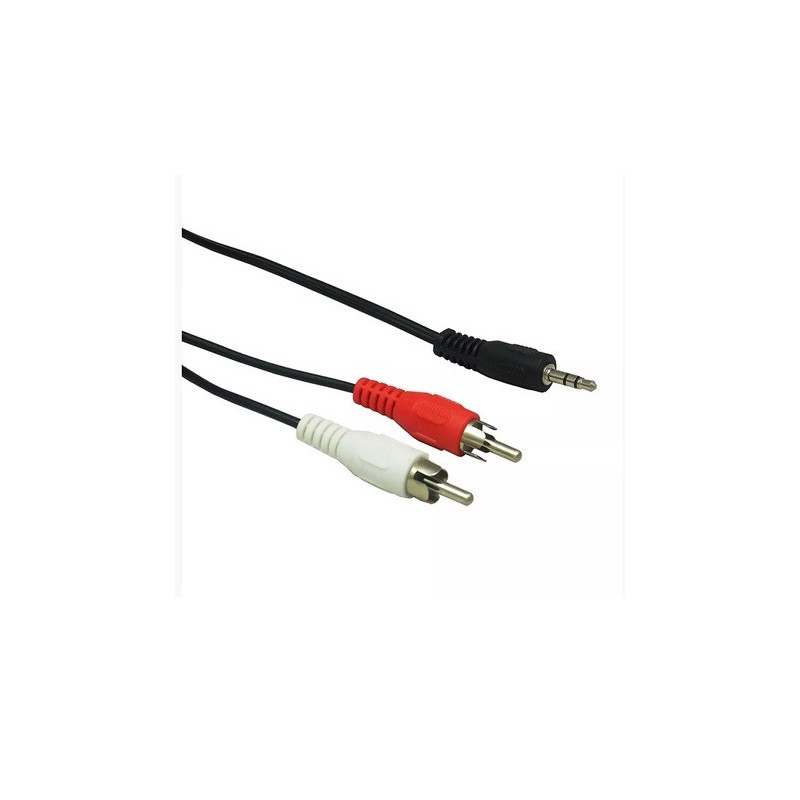 Cable tipo Y para audio 2 plugs RCA-1plug 3.5 este