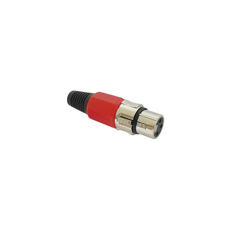 Jack Canon XLR plastico hembra rojo CA-190PSRD