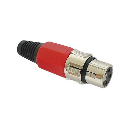 Jack Canon XLR plastico hembra rojo CA-190PSRD