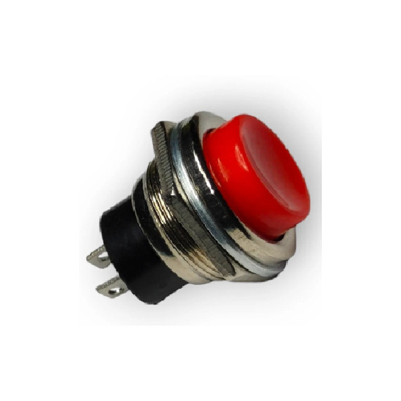 Pushbutton redondo rojo metalico PB-111RD