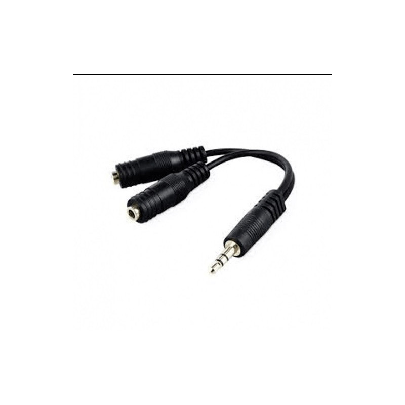 Extensión de audio 2 jack 3.5mm a plug 3.5mm 20cm