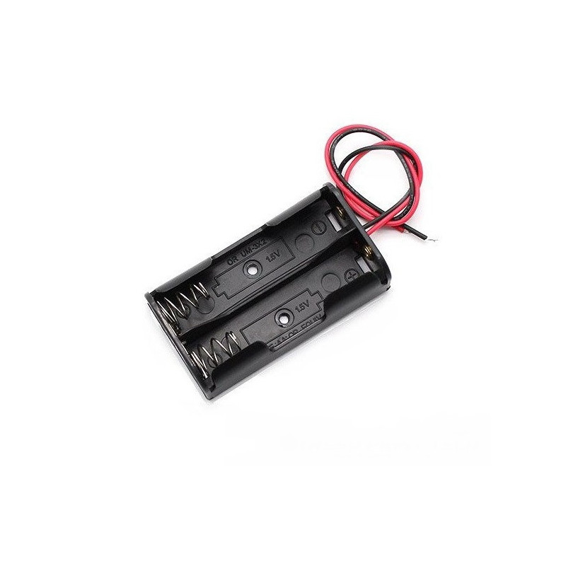 Portapilas 2 AA con cables PP-2AAC