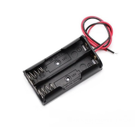 Portapilas 2 AA con cables PP-2AAC