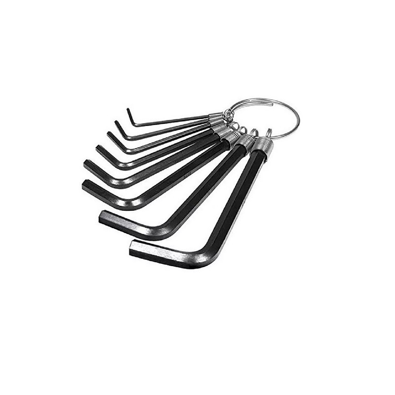 Juego 8 llaves allen tipo llavero milimetricas