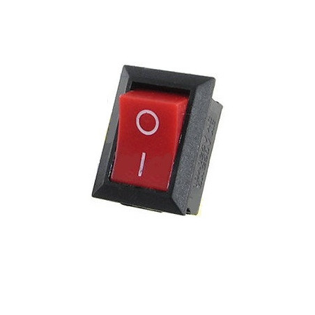 Switch 1P1T AC rojo rectangular SW-010RD