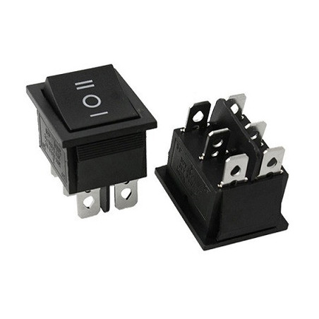 Switch reversible rocker 2P2T AC SW-051BK