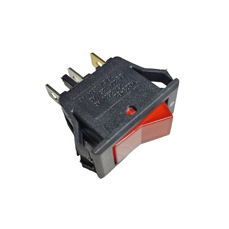 Switch rojo 1P1T con luz piloto SW-031RD