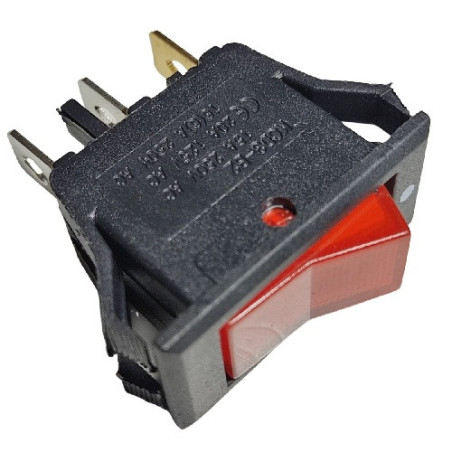 Switch rojo 1P1T con luz piloto SW-031RD