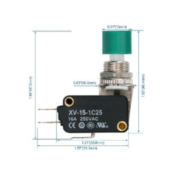 Switch fin de carrera con botón verde FC-064