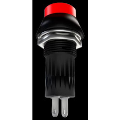 Pushbutton pulsador redondo rojo plastico PB-091