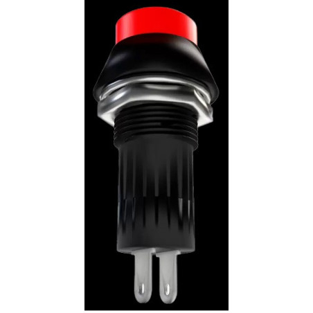 Pushbutton pulsador redondo rojo plastico PB-091