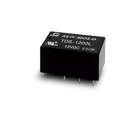 Relevador 12V 2P2T negro TDS-1202L