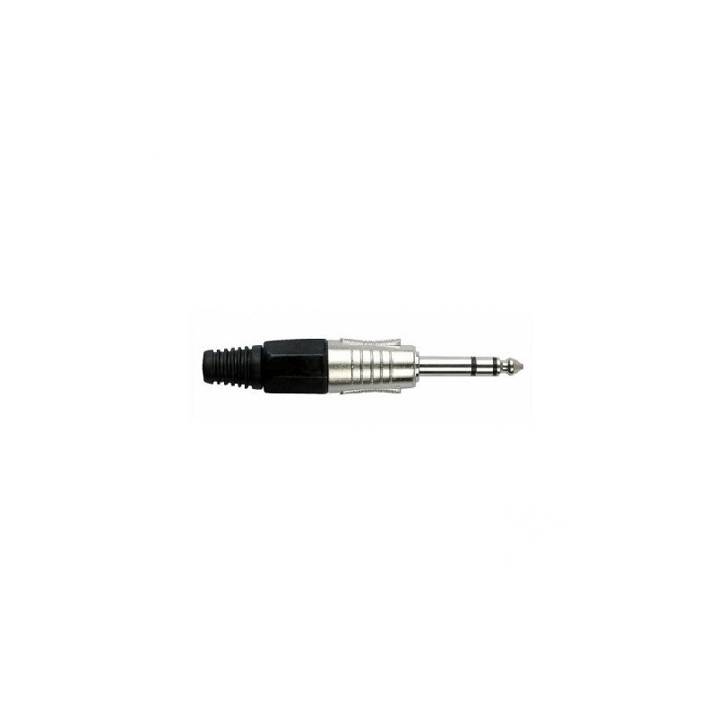 Plug TRS 6.3mm metalico estereo negro CA-101BK