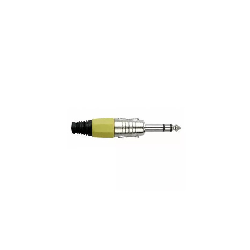 Plug TRS 6.3mm metalico estereo amarillo CA-101ML