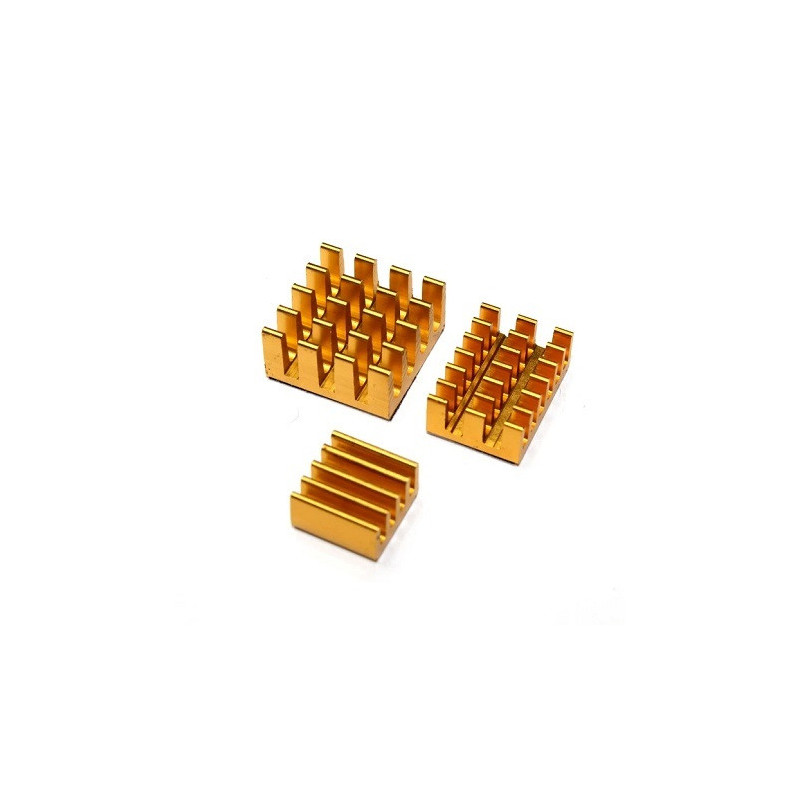 Disipador de aluminio dorado para Raspberry