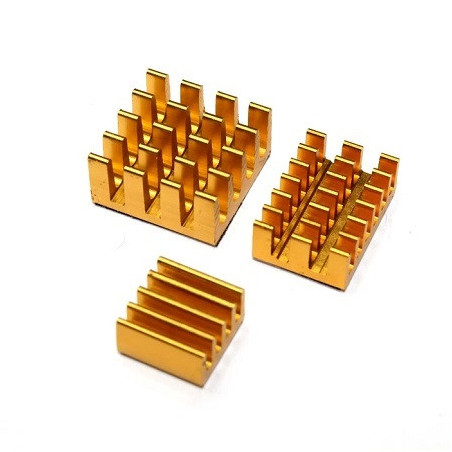 Disipador de aluminio dorado para Raspberry