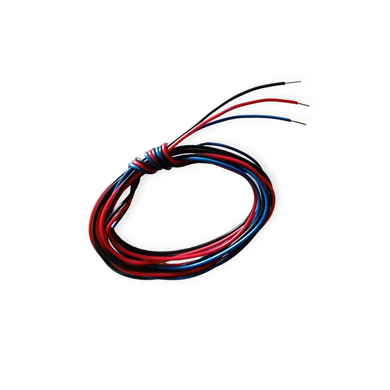 Alambre AWG 22 rojo, negro y azul