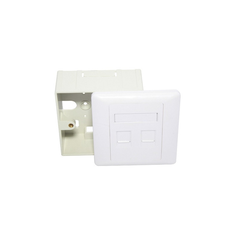 Placa de pared cuadrada con caja posterior RJ45