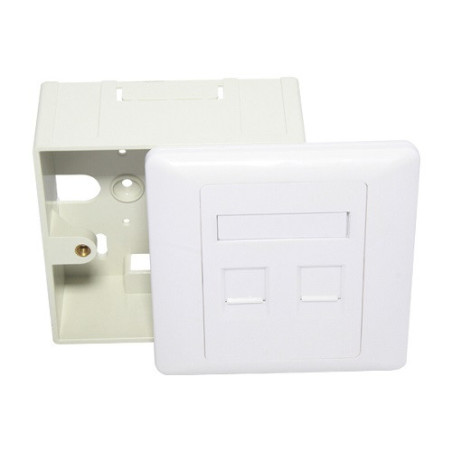 Placa de pared cuadrada con caja posterior RJ45