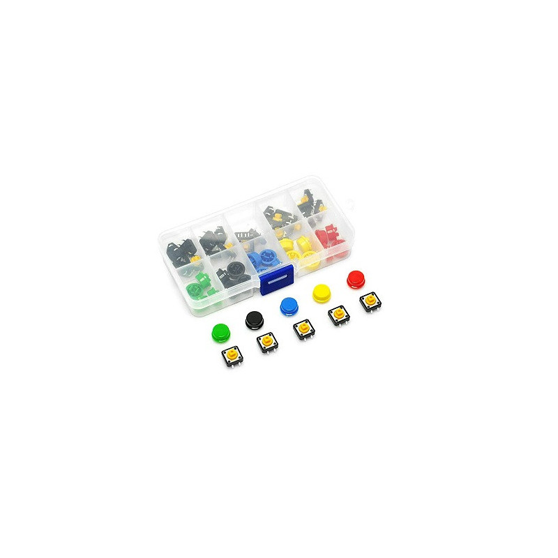 Kit pushbutton varios colores 25 pzs