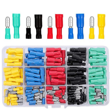 Kit conectores bala macho hembra 200pzs