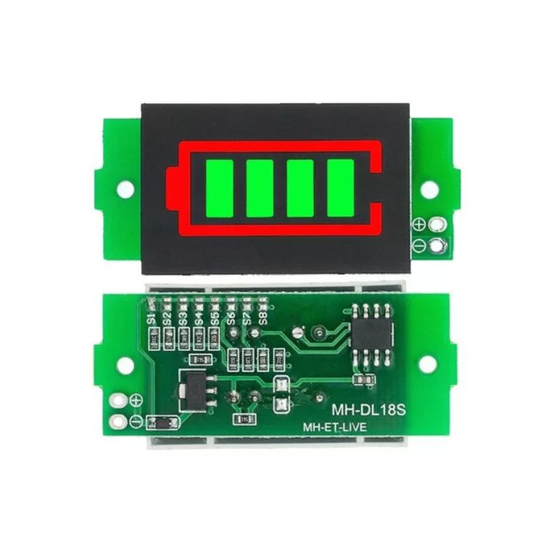 Modulo indicador carga bateria litio 1s - 8s verde