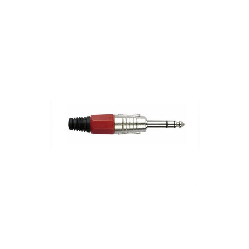 Plug TRS 6.3mm metalico estereo rojo CA-101RD