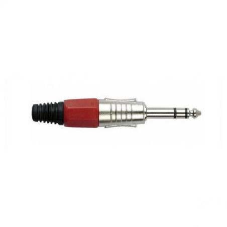 Plug TRS 6.3mm metalico estereo rojo CA-101RD