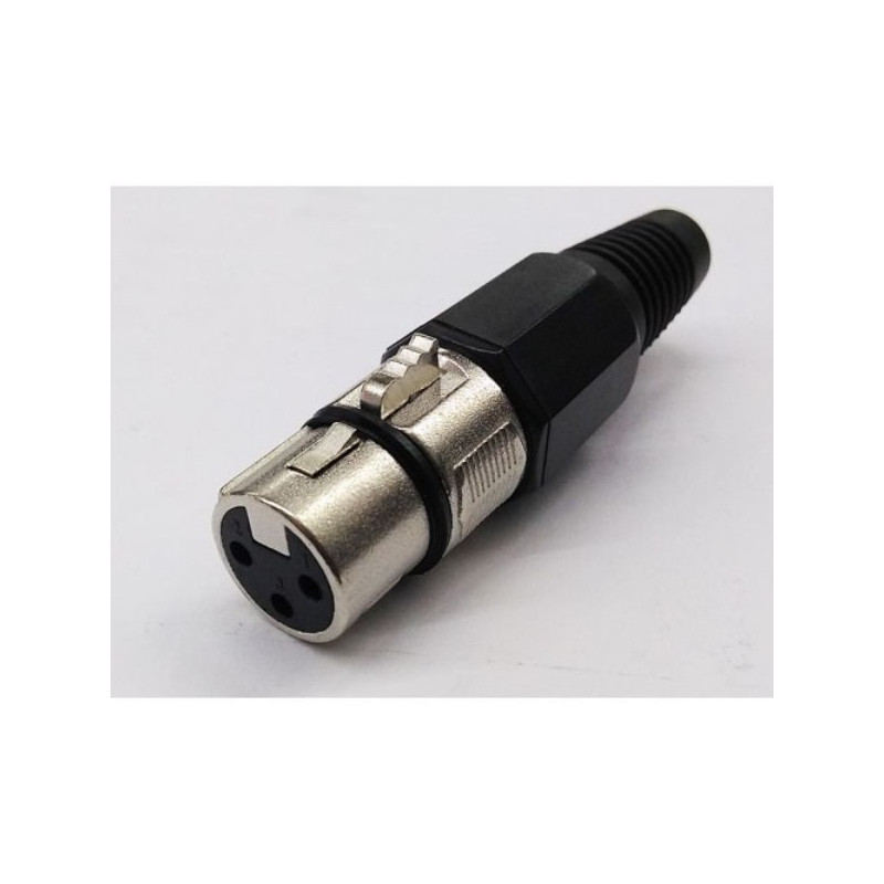 Jack Canon plastico hembra negro CA-190PSBK