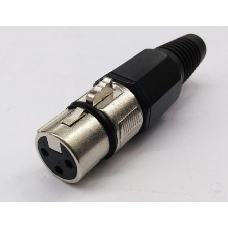 Jack Canon plastico hembra negro CA-190PSBK