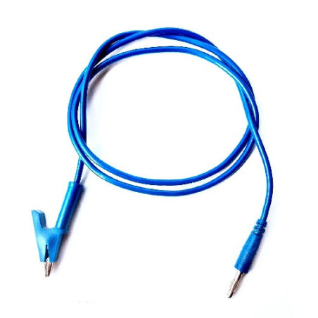 Cable banana caimán 1m reforzado azul