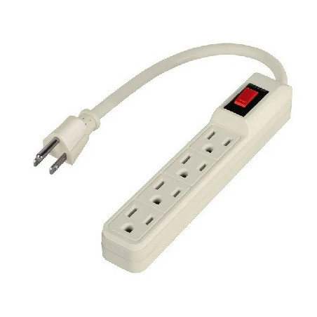 Barra multicontacto 4 entradas c/luz indicadora