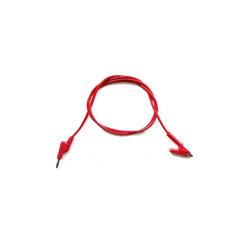Cable banana caimán apilable 1m reforzado rojo