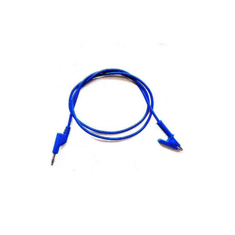 Cable banana caimán apilable 1m reforzado azul