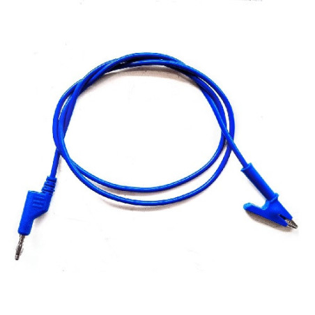 Cable banana caimán apilable 1m reforzado azul