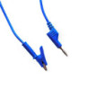 Cable banana caimán apilable 1m reforzado azul