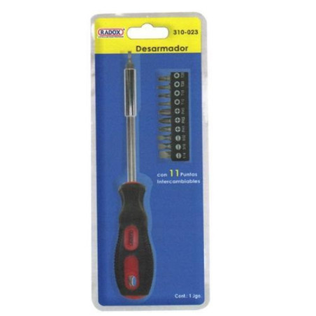Desarmador de 11 puntas intercambiables